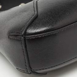 Pre Owned Alexander McQueen Black Leather Mini Jewelled Hobo