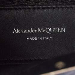 Pre Owned Alexander McQueen Black Leather Mini Jewelled Hobo