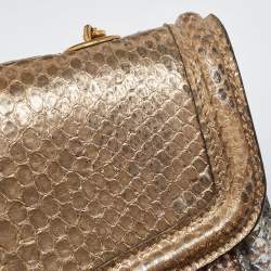 مملوكة مسبقًا Alexander McQueen Metallic Python Heroine Chain Shoulder Bag