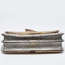 مملوكة مسبقًا Alexander McQueen Metallic Python Heroine Chain Shoulder Bag