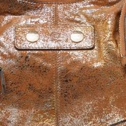 Pre Owned Alexander McQueen Beige/Gold Suede Medium De Manta Clutch