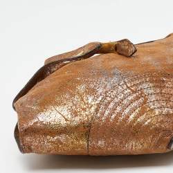 Pre Owned Alexander McQueen Beige/Gold Suede Medium De Manta Clutch