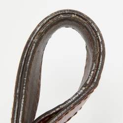 Pre Owned Alexander McQueen Red Croc Embossed Patent Leather Novak Flapper Bag