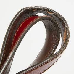 Pre Owned Alexander McQueen Red Croc Embossed Patent Leather Novak Flapper Bag