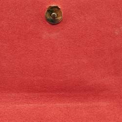 Pre Owned Alexander McQueen Black Croc Embossed Leather Skull Chain Clutch