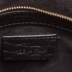 Alexander McQueen Black Croc Embossed Leather Heroine Bag