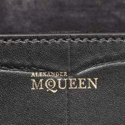 Alexander McQueen Black Croc Embossed Leather Heroine Bag