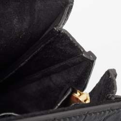 Alexander McQueen Black Croc Embossed Leather Heroine Bag