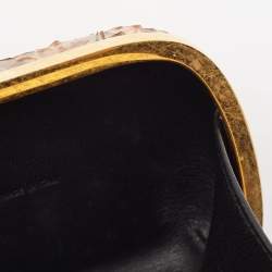 Pre Owned Alexander McQueen Beige Python Skull Crystals Clutch