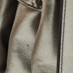 Alexander McQueen Metallic Leather Twin Skull Shoulder Bag