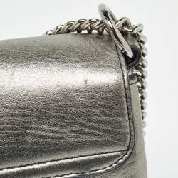 Alexander McQueen Metallic Leather Twin Skull Shoulder Bag