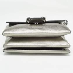 Alexander McQueen Metallic Leather Twin Skull Shoulder Bag