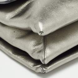 Alexander McQueen Metallic Leather Twin Skull Shoulder Bag