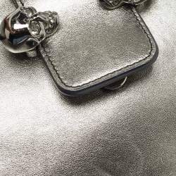 Alexander McQueen Metallic Leather Twin Skull Shoulder Bag
