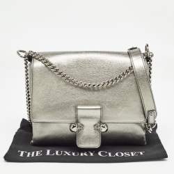 Alexander McQueen Metallic Leather Twin Skull Shoulder Bag