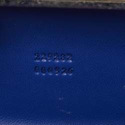 Alexander McQueen Blue Python Skull Knuckle Box Clutch
