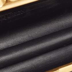 Pre Owned Alexander McQueen Black Satin Skull Knuckle Box Clutch
