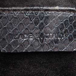 Alexander McQueen Metallic Grey Python Mini Heroine Bag