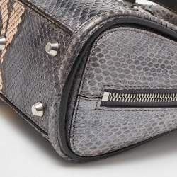 Alexander McQueen Metallic Grey Python Mini Heroine Bag