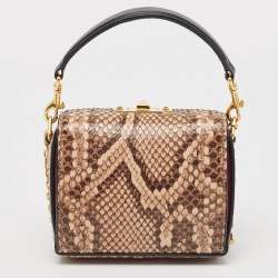 Alexander McQueen Beige Python Box Crossbody Bag
