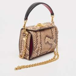 Alexander McQueen Beige Python Box Crossbody Bag