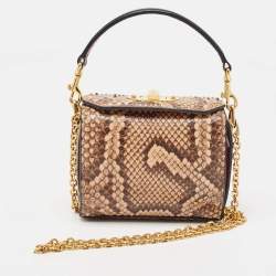 Alexander McQueen Beige Python Box Crossbody Bag