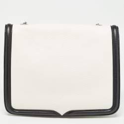 Pre Owned Alexander McQueen White/Black Leather Lucite Heroine Shoulder Bag