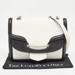 Pre Owned Alexander McQueen White/Black Leather Lucite Heroine Shoulder Bag