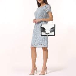 Pre Owned Alexander McQueen White/Black Leather Lucite Heroine Shoulder Bag