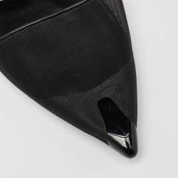 Pre Owned Alexander McQueen Black Mesh and Leather Punk Flat Mules Size 40