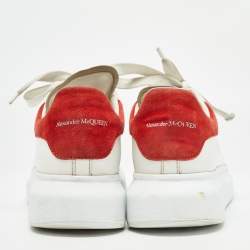Pre Owned Alexander McQueen White Leather Oversized Sneakers Size 38
