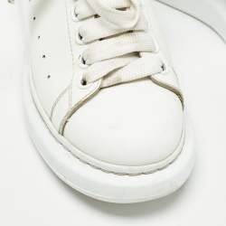 Pre Owned Alexander McQueen White Leather Oversized Sneakers Size 38