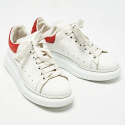 Pre Owned Alexander McQueen White Leather Oversized Sneakers Size 38