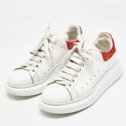Pre Owned Alexander McQueen White Leather Oversized Sneakers Size 38