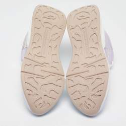 Alexander McQueen Transparent/White PVC and Leather Lace Up Sneakers Size 38