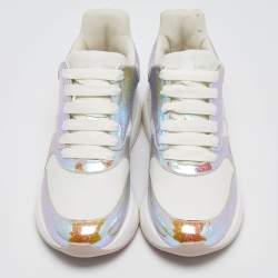 Alexander McQueen Transparent/White PVC and Leather Lace Up Sneakers Size 38