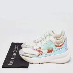 Alexander McQueen Transparent/White PVC and Leather Lace Up Sneakers Size 38