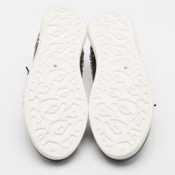 Pre Owned Alexander McQueen Black Leather Studded Low Top Sneakers Size 40