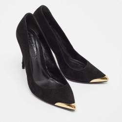 Pre Owned Alexander McQueen Black Suede Pointed Toe Pumps Size 38
