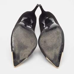 Pre Owned Alexander McQueen Black Suede Pointed Toe Pumps Size 38