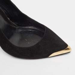 Pre Owned Alexander McQueen Black Suede Pointed Toe Pumps Size 38