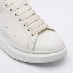 Pre Owned Alexander McQueen White Leather Oversized Low Top Sneakers Size 38