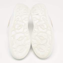 Alexander McQueen White Leather and Suede Oversized Lace Up Sneakers Size 38.5