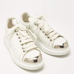 Alexander McQueen White Leather Oversized Lace Up Sneakers Size 37