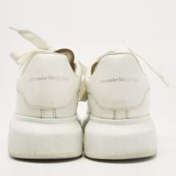 Alexander McQueen White Leather Oversized Lace Up Sneakers Size 37