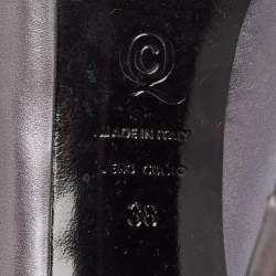 Alexander McQueen Metallic Leather Peep Toe Pumps Size 38