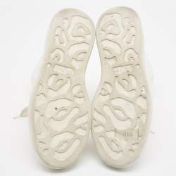 Pre Owned Alexander McQueen White Leather High Top Sneakers Size 38.5