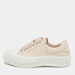 Alexander McQueen Pink Leather Deck Plimsoll Sneakers Size 40