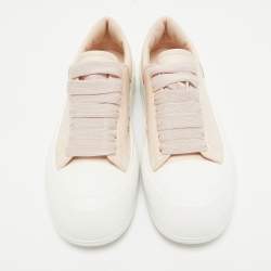 Alexander McQueen Pink Leather Deck Plimsoll Sneakers Size 40