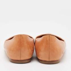 Alexander McQueen Tan Leather Pointed Toe Ballet Flats Size 38.5
